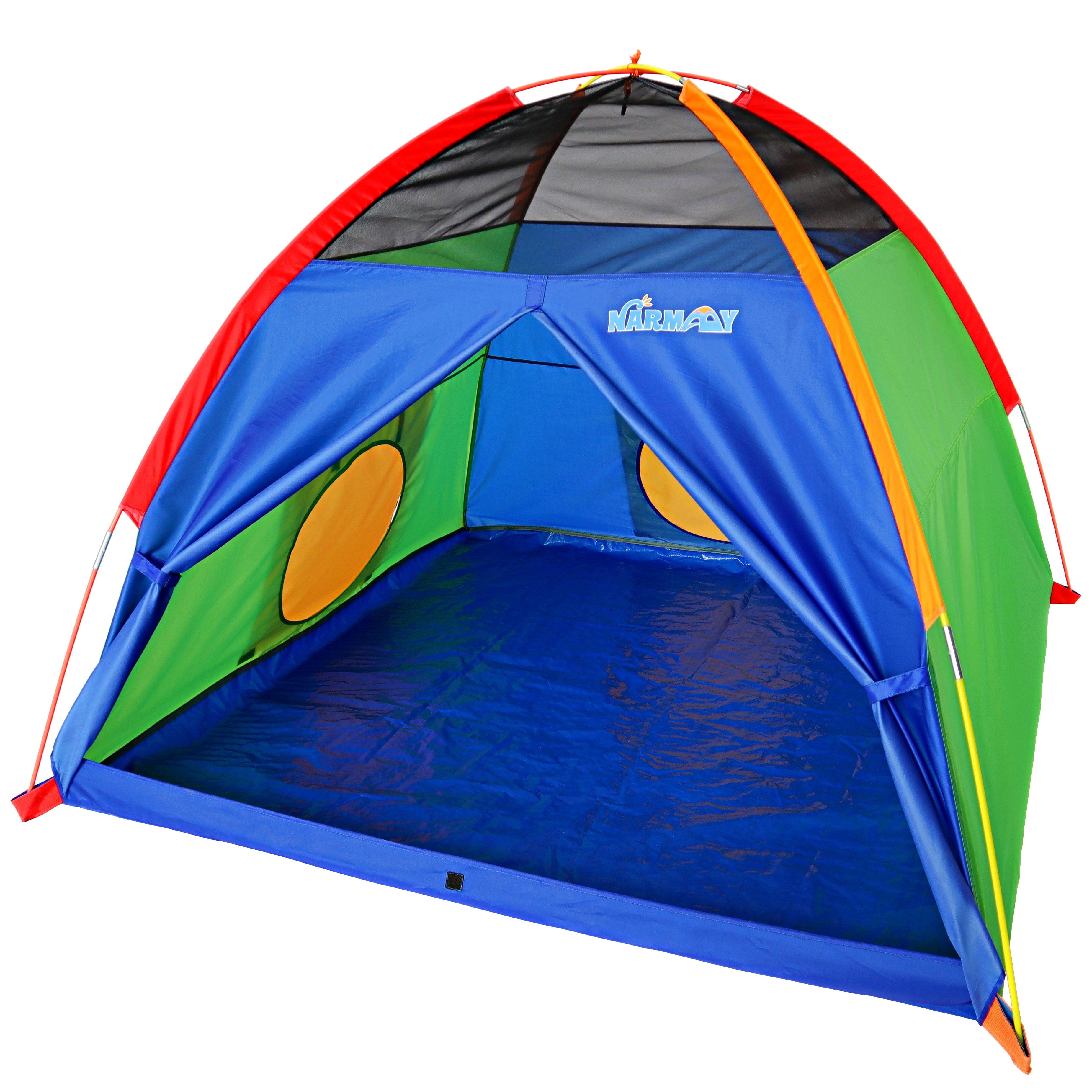 Colorful Kids Dome Play Tent with Mesh Top and Tunnel Ports