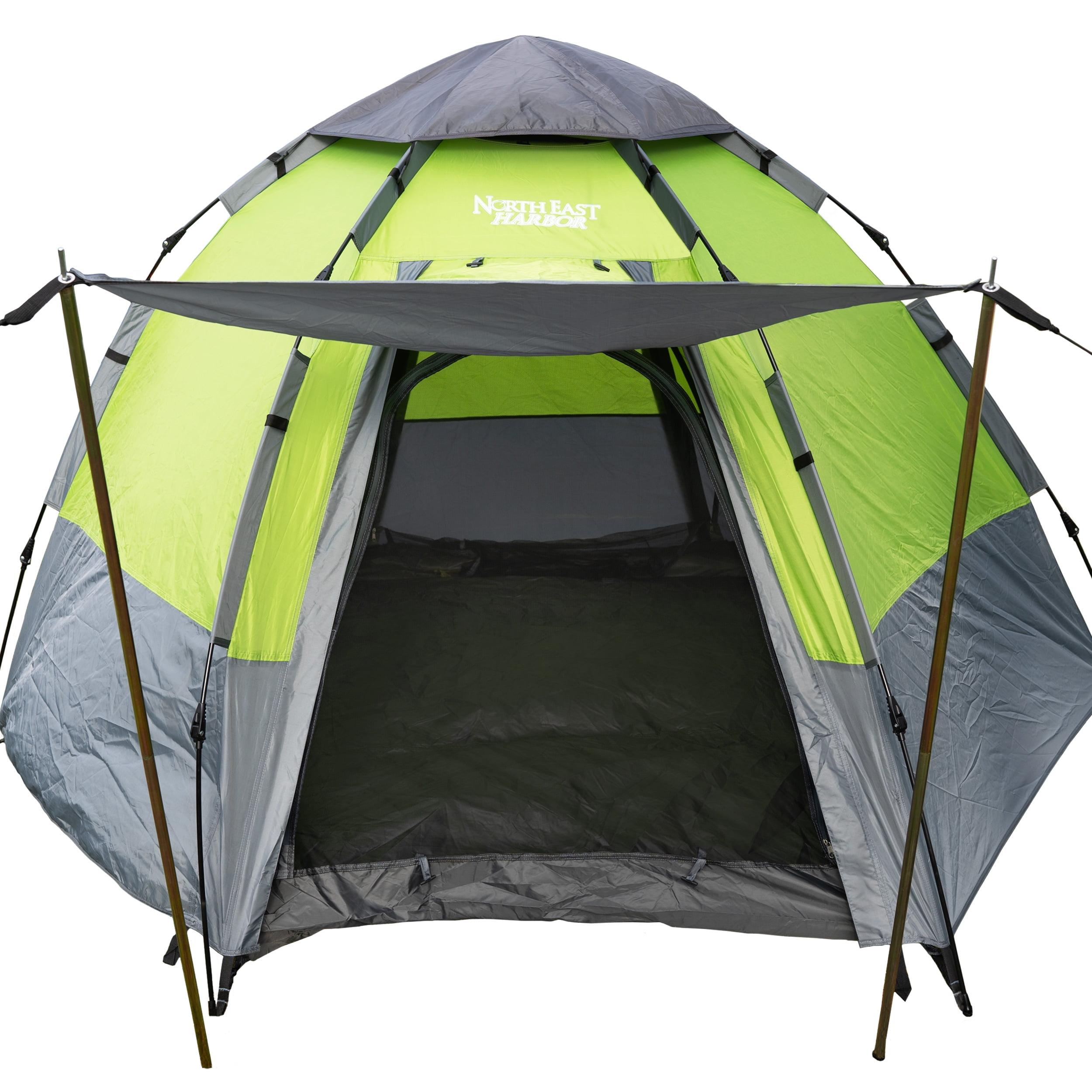 Green 5-Person Four-Season Pop-Up Camping Tent with Carry Bag