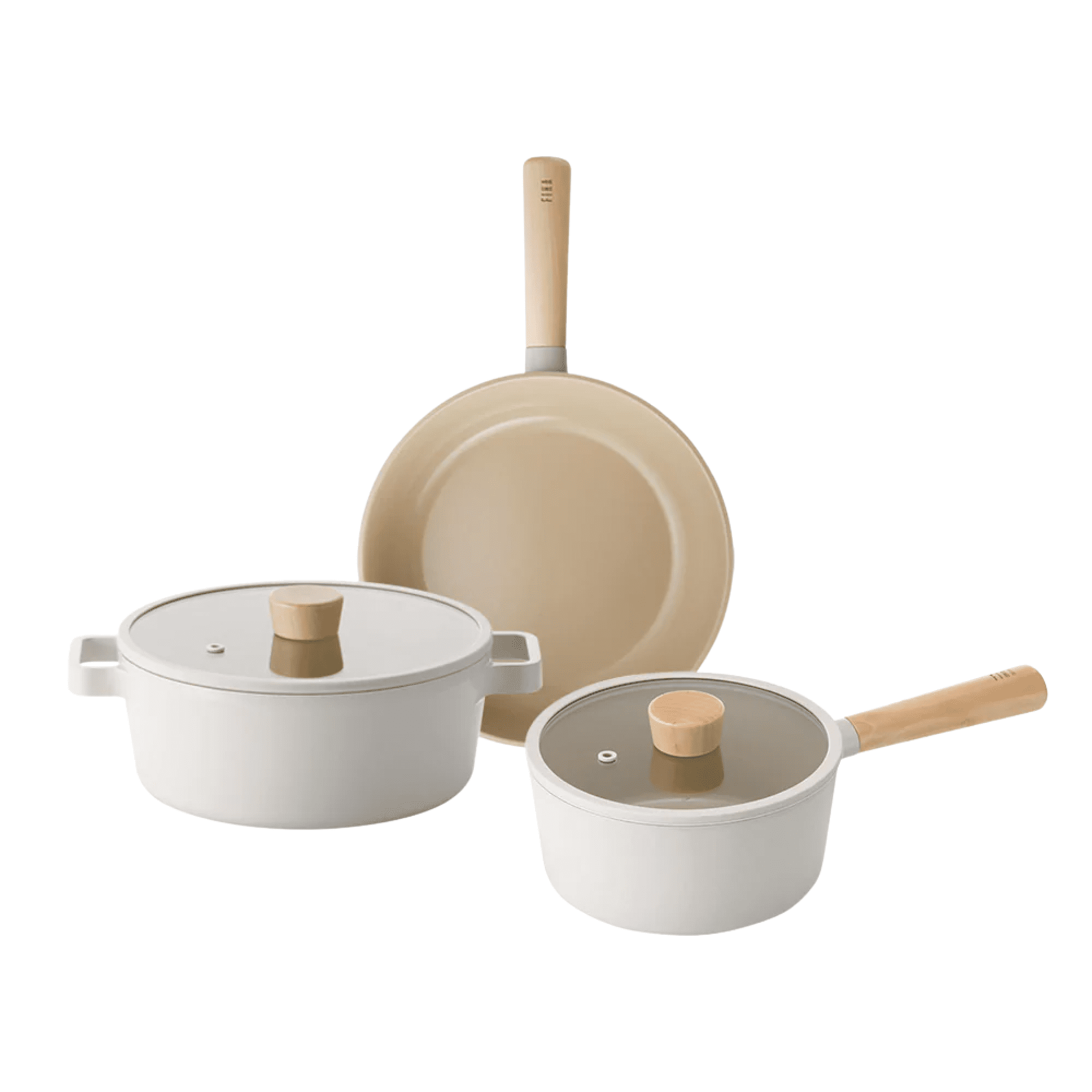 NEOFLAM FIKA Cookware Set | 18cm Sauce Pan, 24cm Pan, 24cm Stockpot | Made in Korea