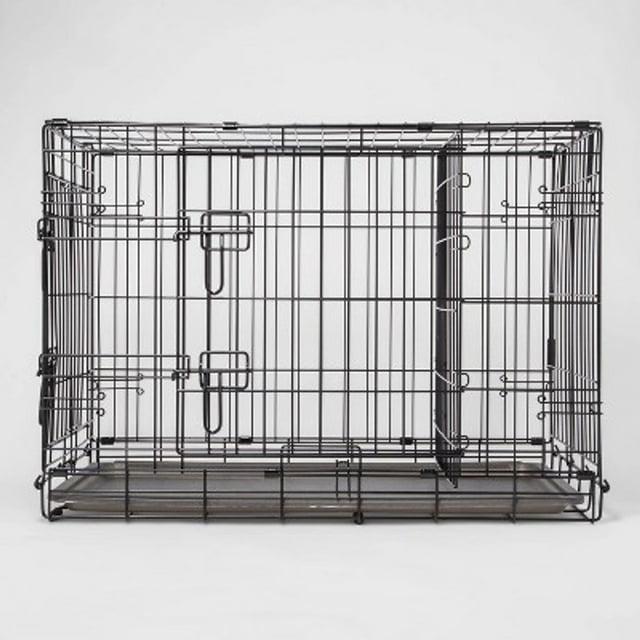 Wire Collapsible Dog Crate - L - Black - Boots & Barkley™