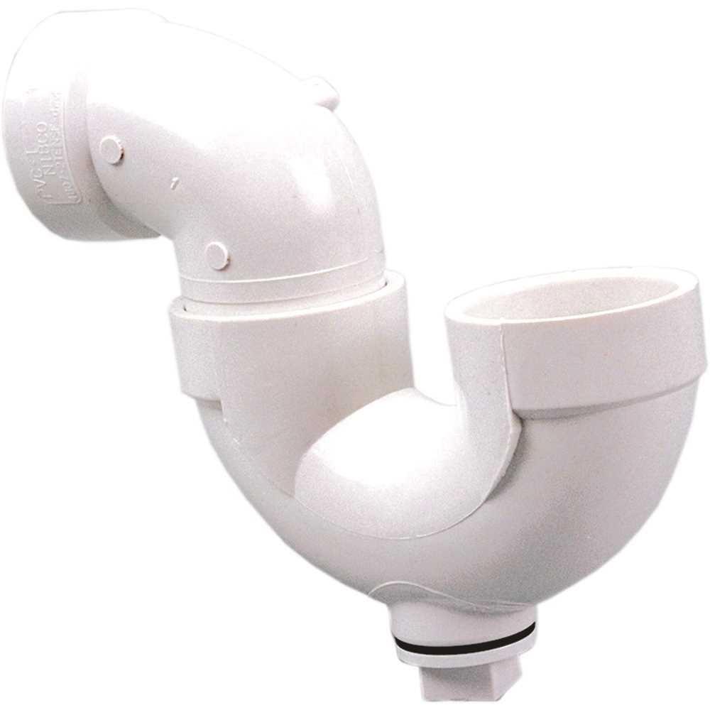 1-1/2" White PVC DWV Hub x Hub P-Trap with Cleanout