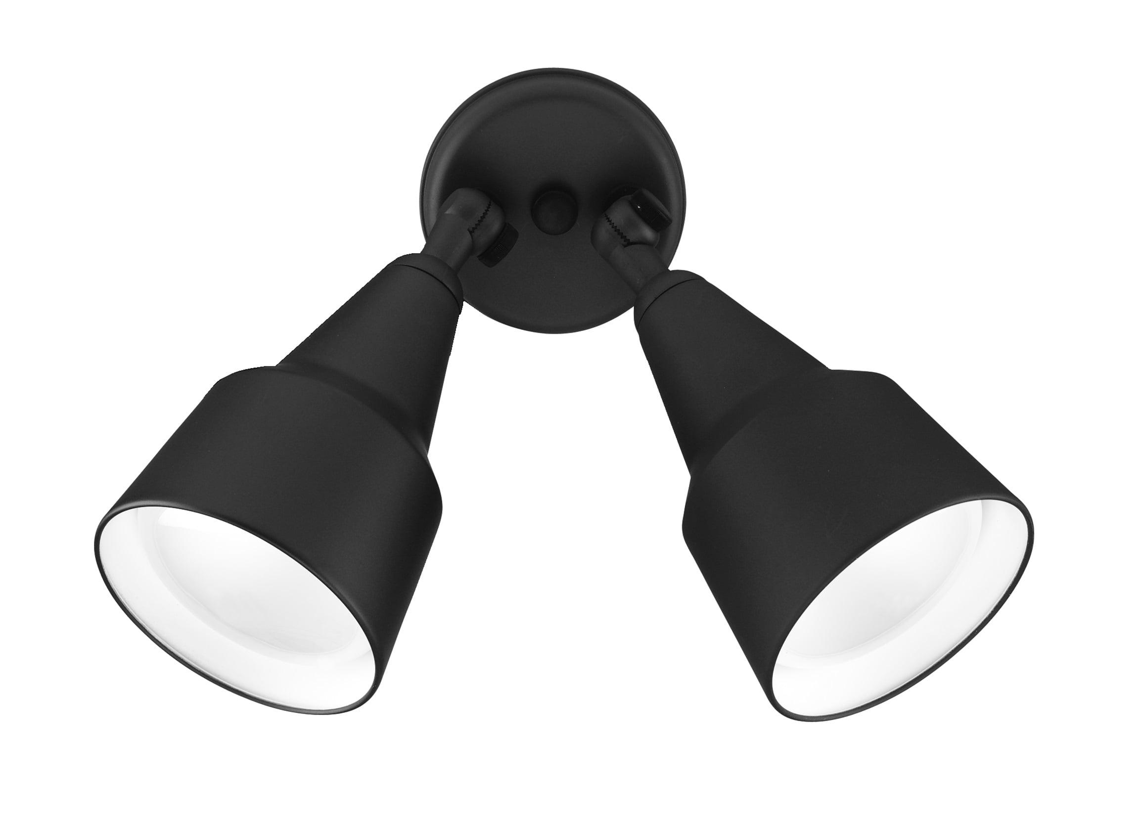 NICOR Lighting 150-Watt Double Cone Shaped Adjustable Outdoor Flood Light, Black (11121)