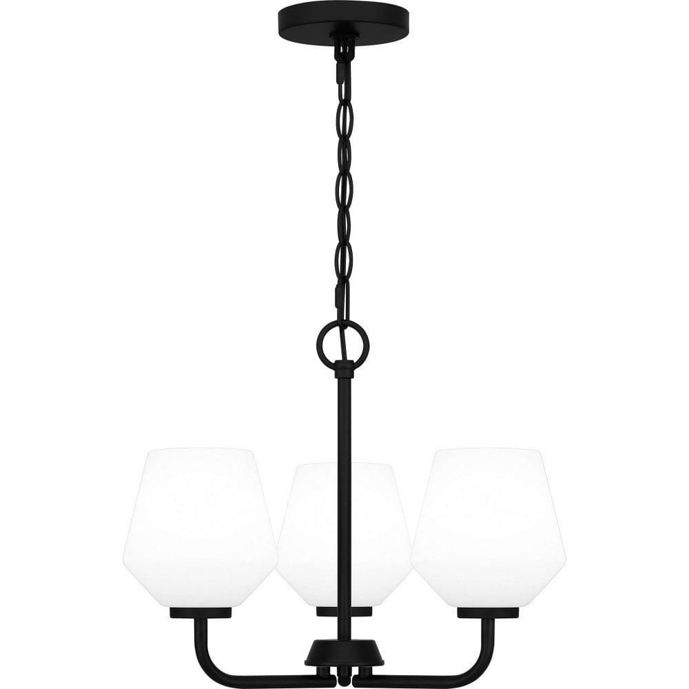 Nielson Matte Black 3-Light Glass Pendant