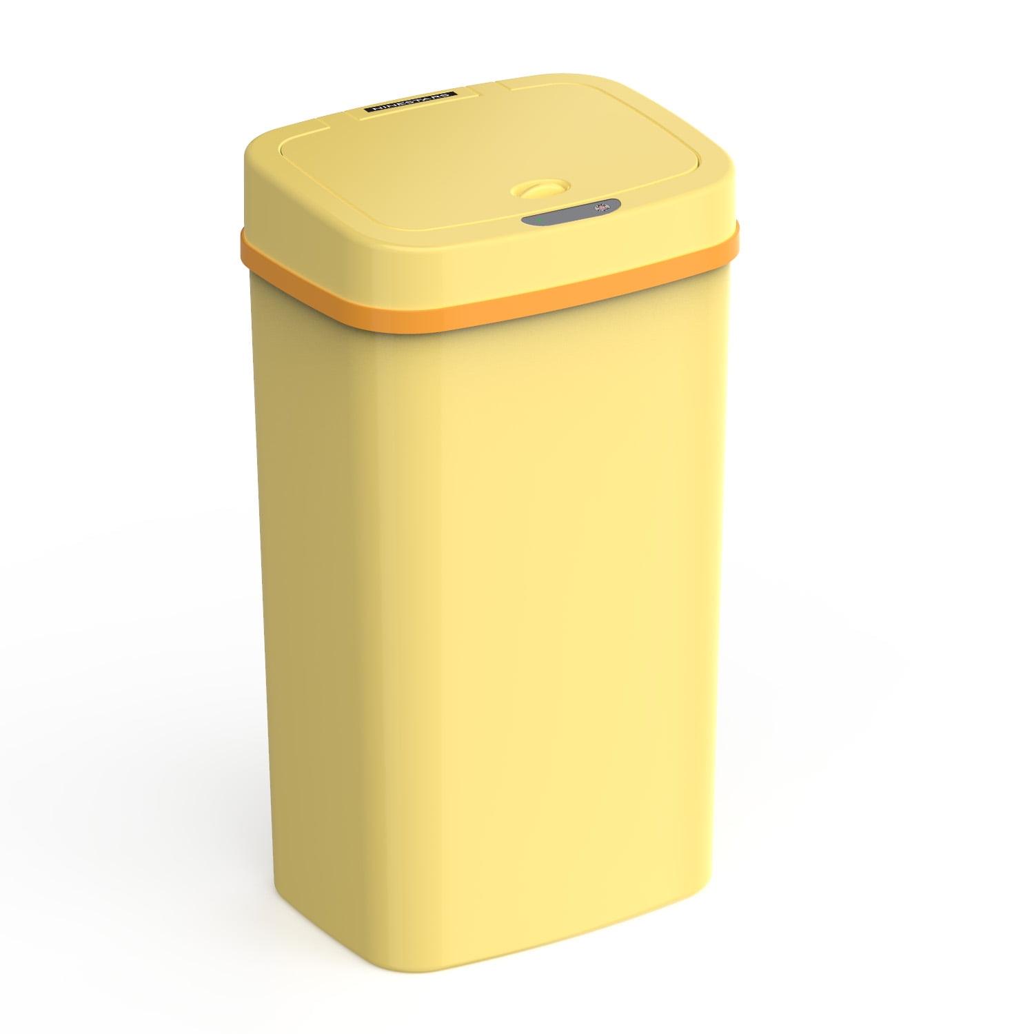 Yellow Plastic Touchless Automatic Trash Can, 4.2 Gallon