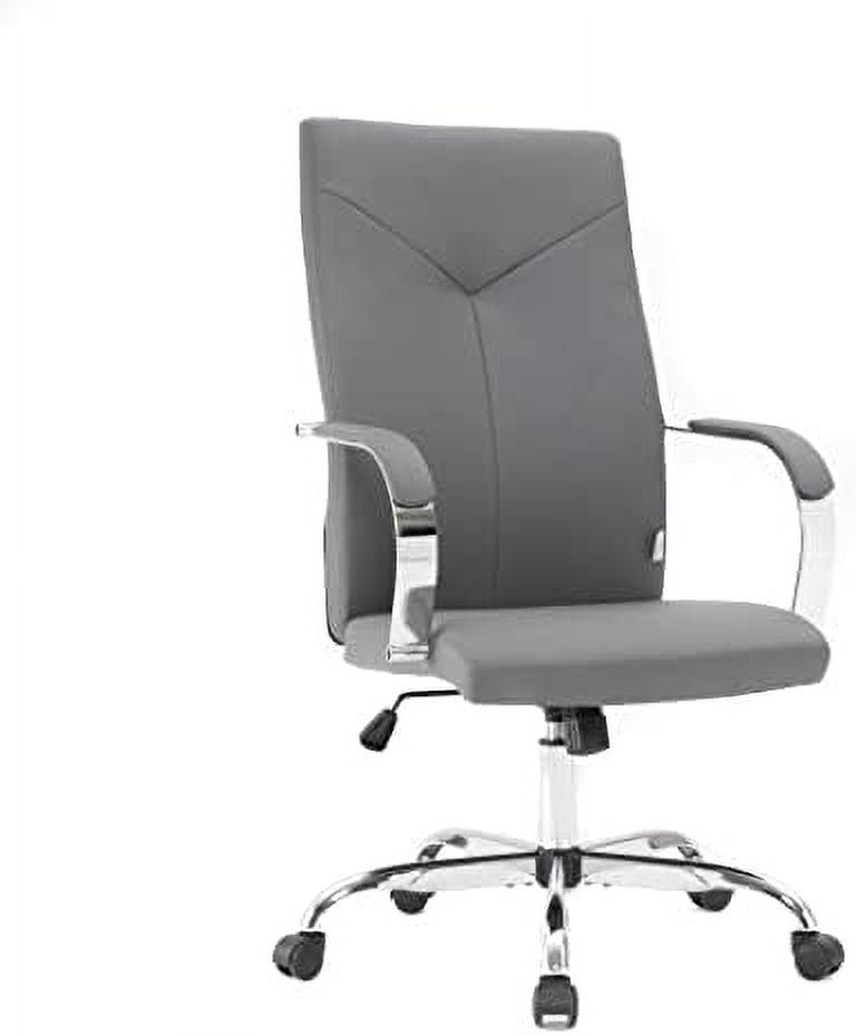 Sonora High-Back Executive Leather Swivel Chair in Gray