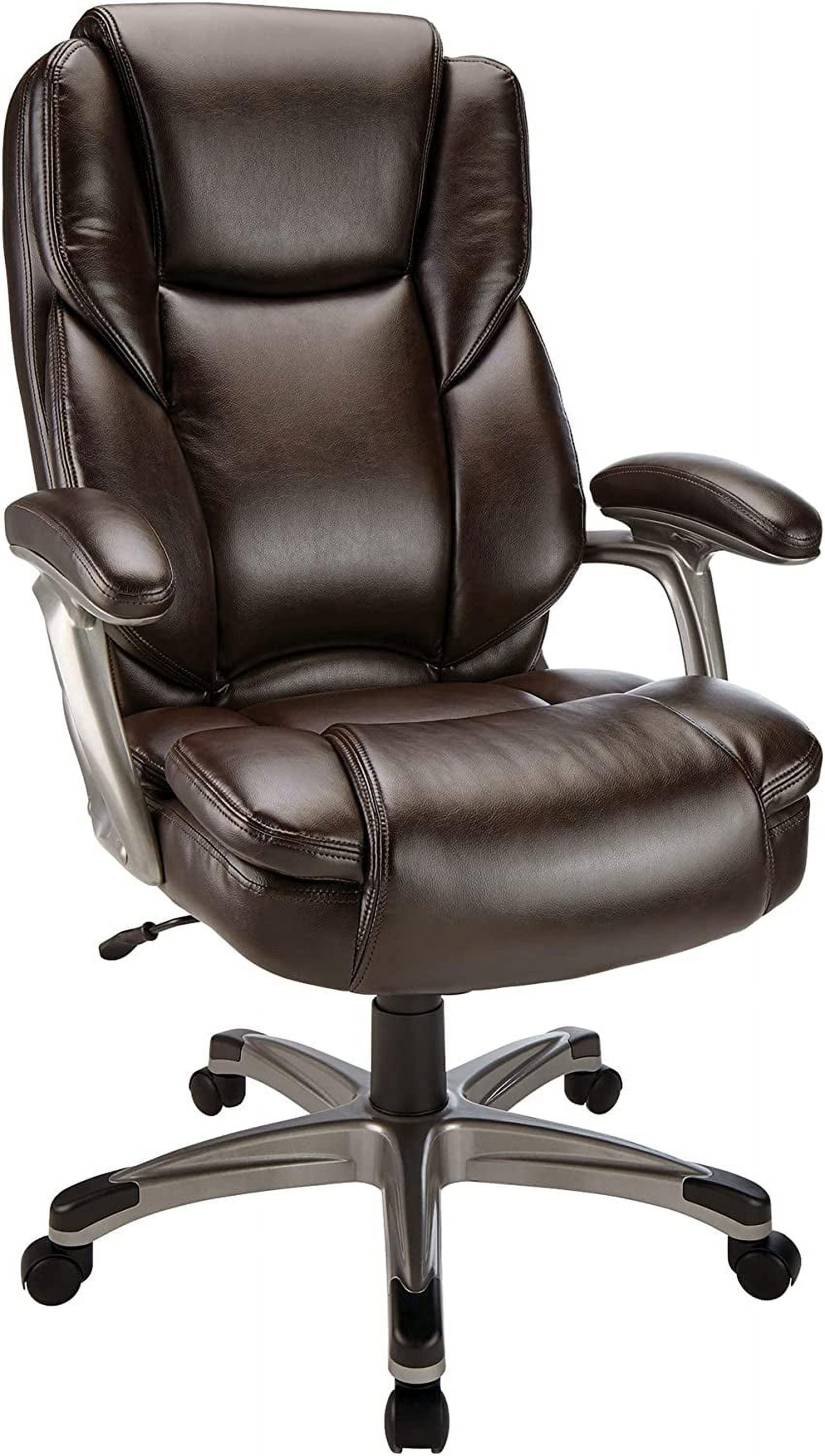 Cressfield Executive High-Back Swivel Chair in Brown Bonded Leather