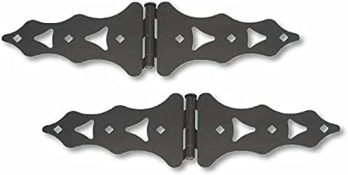 Black 10" Traditional Double Strap Gate Hinge