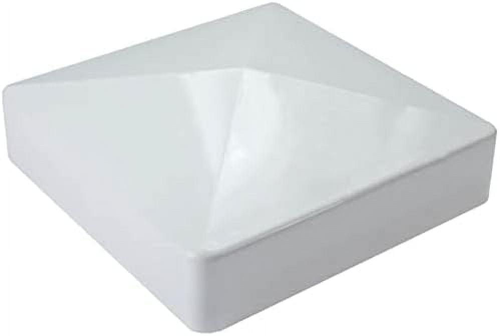 White PVC Vinyl Pyramid Fence Post Cap 4" x 4"