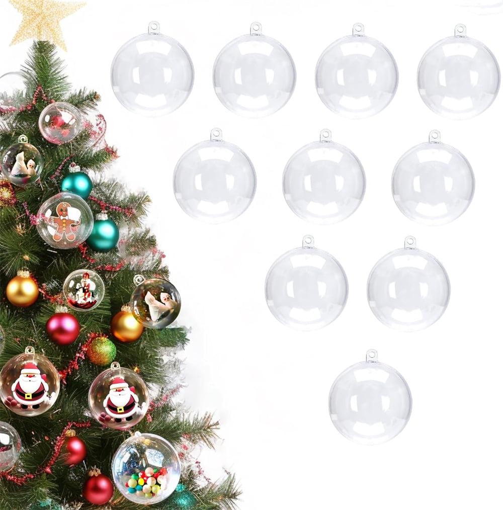 NOGIS 12 PCS 3.15 Inch Clear Ornaments Balls, Christmas DIY Fillable Ball Transparent Ball Baubles Crafts for Party Favor Wedding Christmas Birthday Home Decor