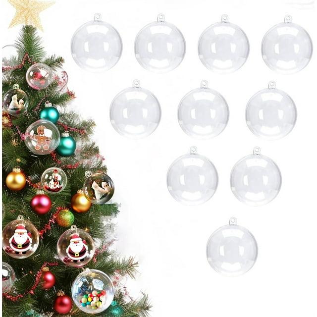NOGIS 12 PCS 3.15 Inch Clear Ornaments Balls, Christmas DIY Fillable Ball Transparent Ball Baubles Crafts for Party Favor Wedding Christmas Birthday Home Decor