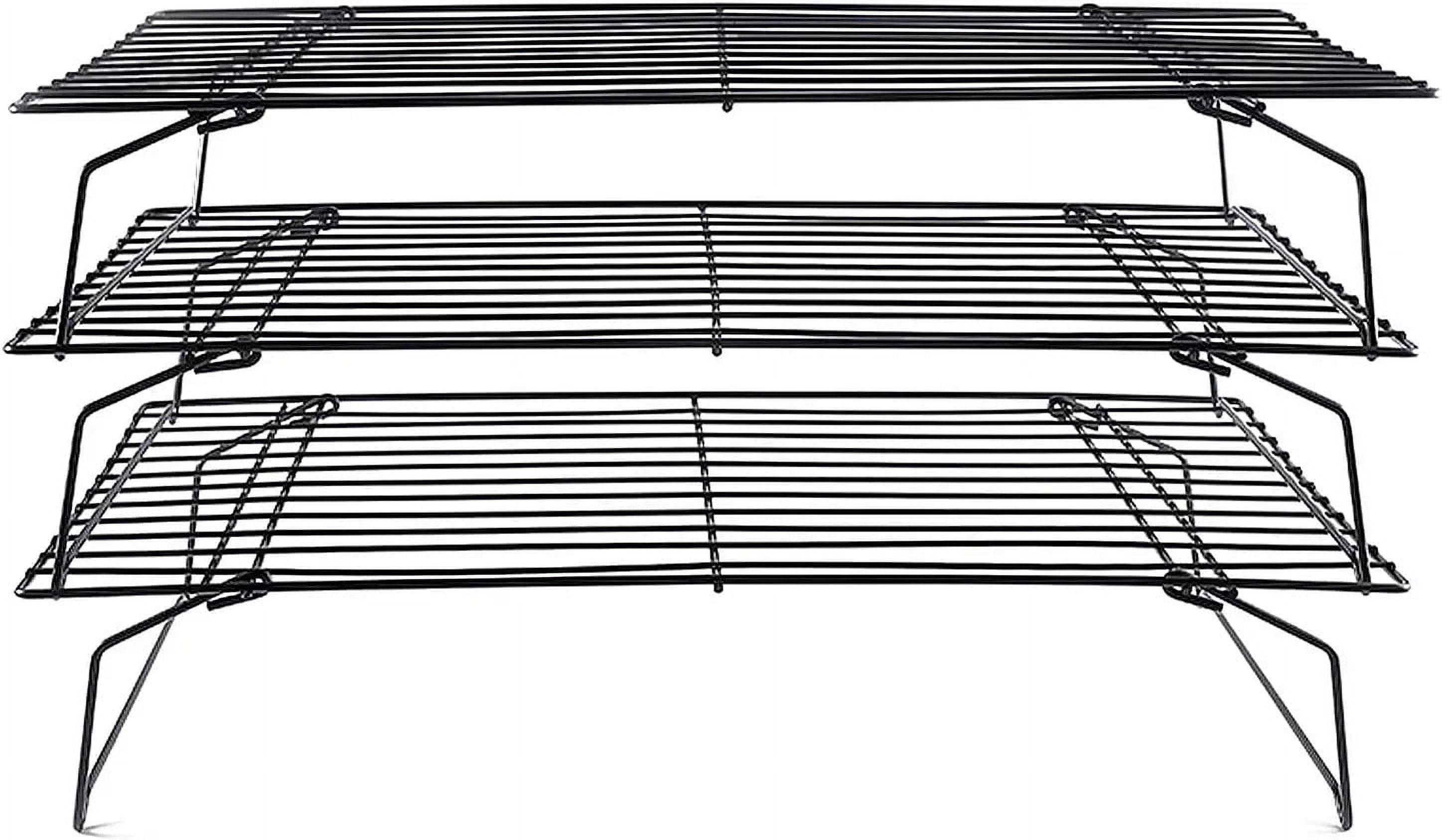 NOGIS 3 Tier Cooling Rack, Stackable Baking Rack Shelf, Kitchen Cookie Cooling Rack Baking Supplies for Bread Cake Biscuits and More (3-Tier Cooling Racks)