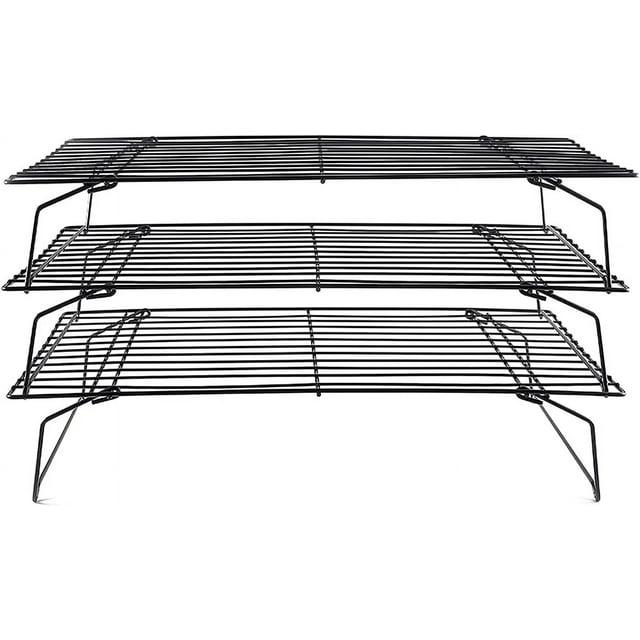 NOGIS 3 Tier Cooling Rack, Stackable Baking Rack Shelf, Kitchen Cookie Cooling Rack Baking Supplies for Bread Cake Biscuits and More (3-Tier Cooling Racks)