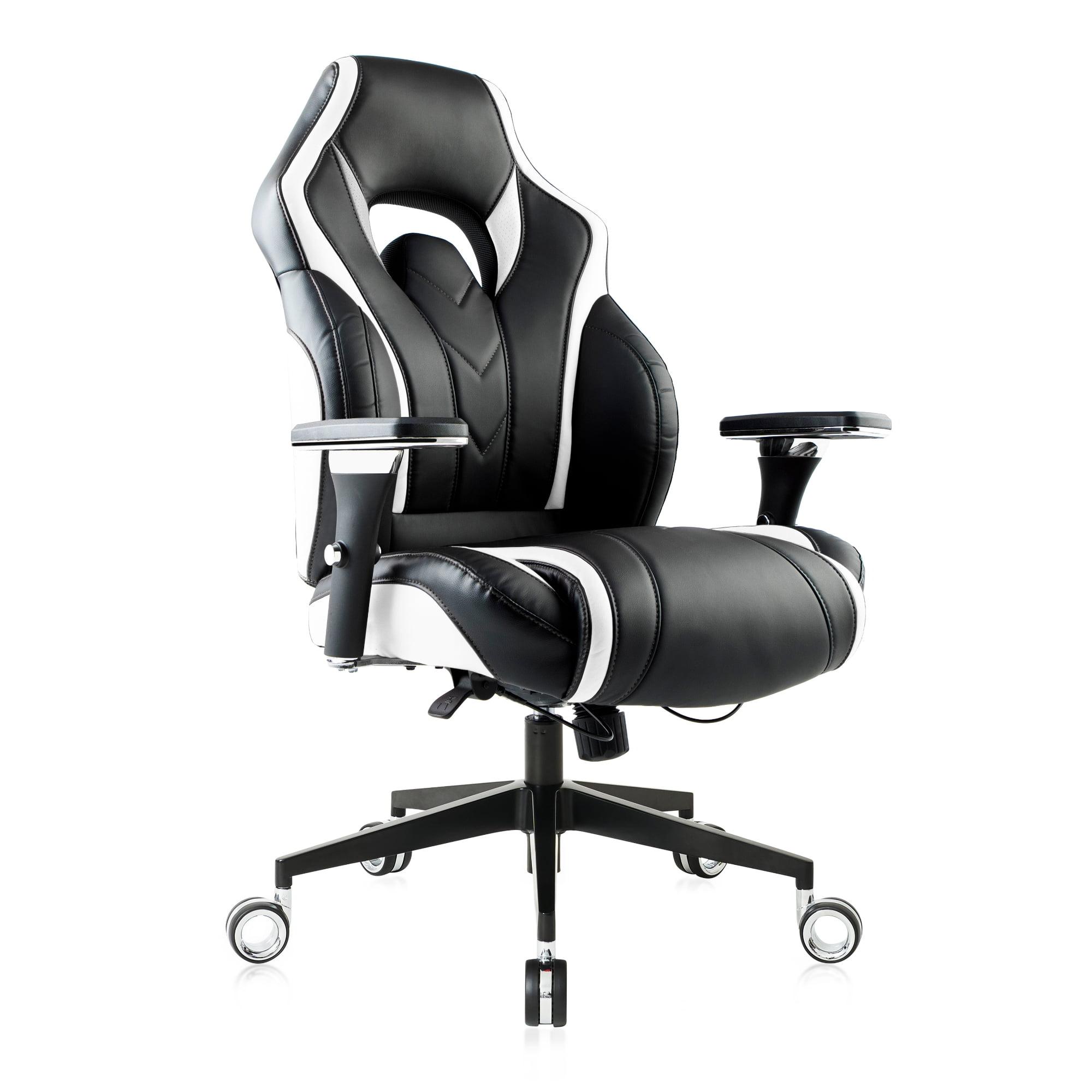 Nouhaus Black and White Ergonomic Faux Leather Gaming Chair