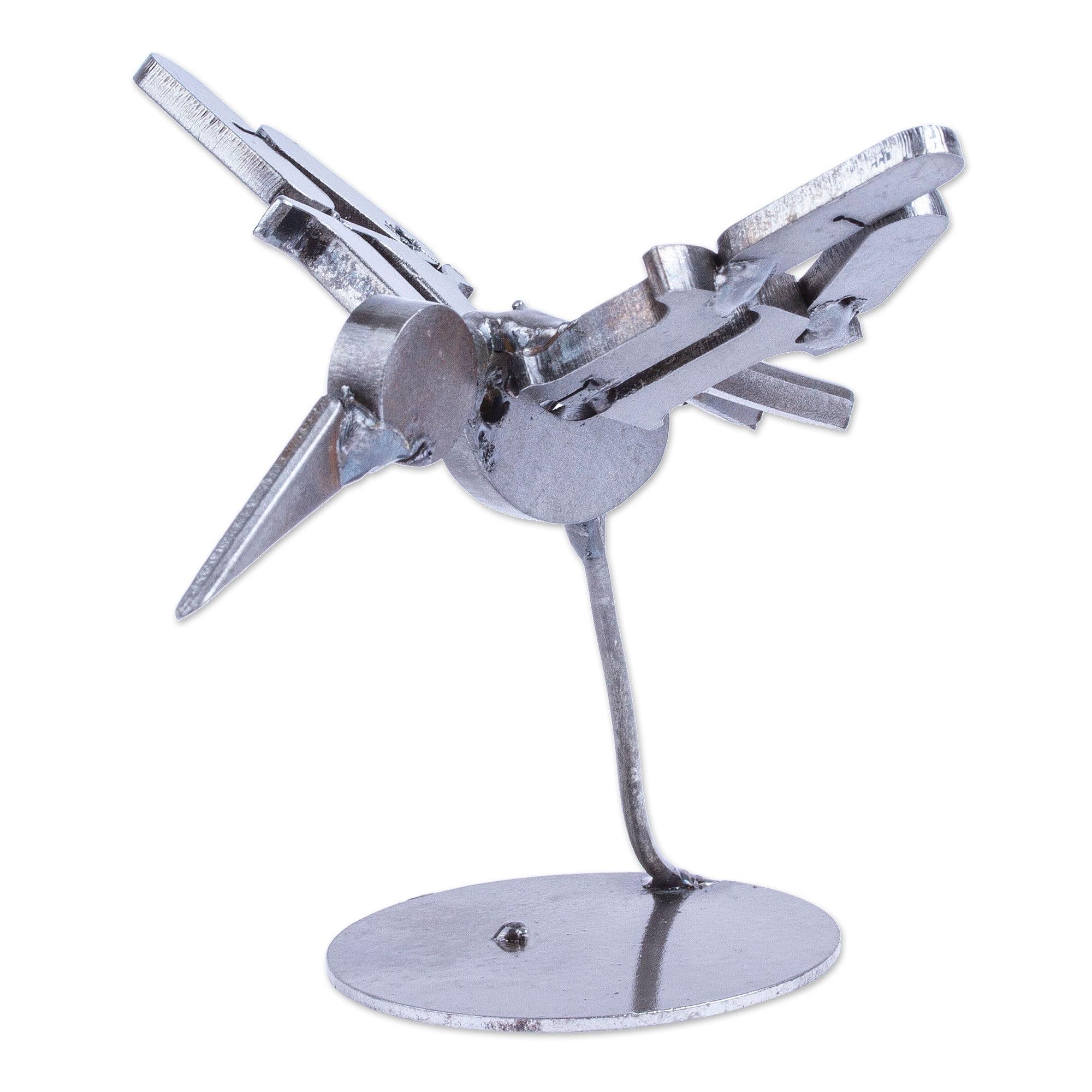 NOVICA Recycled scrap metal statuette, 'Powerful Flight'
