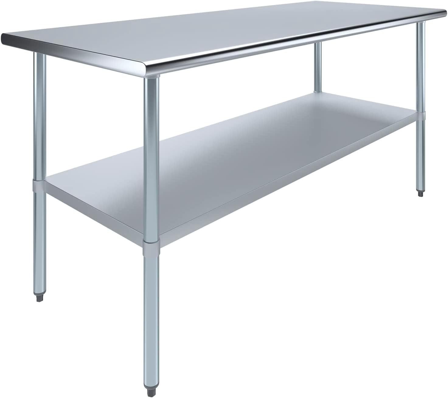 Stainless Steel Work Table with Undershelf. Metal Prep Table. NSF - Certified