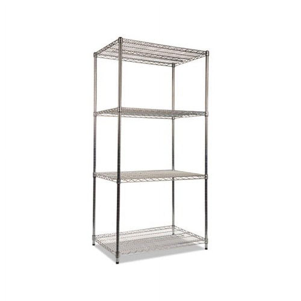 Versatile Silver Wire 4-Shelf Unit for Industrial & Commercial Use, 36x24x72