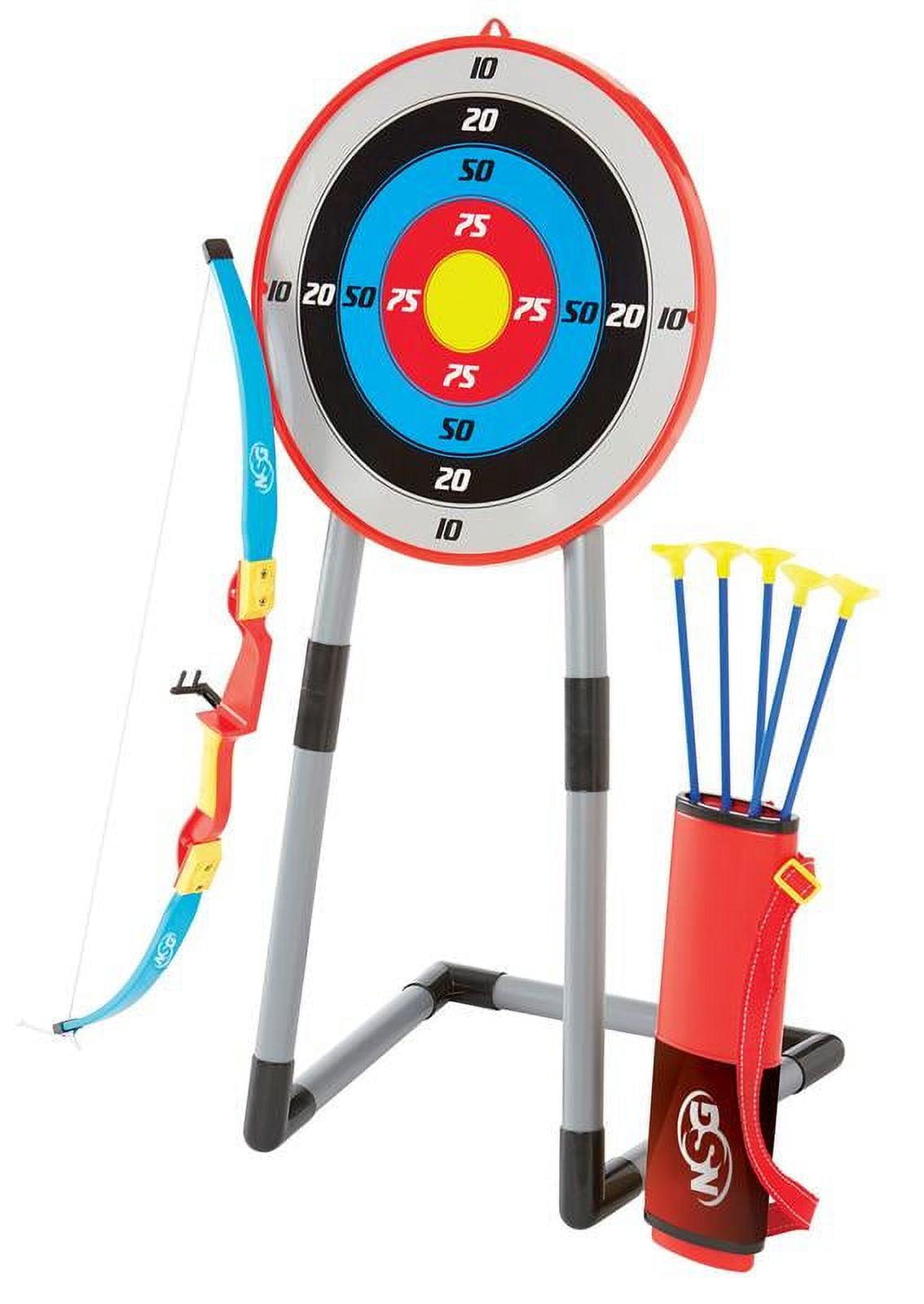 NSG Deluxe Bow & Arrow Archery Set for Kids - Toy Archery Bow with Large Freestanding Target, Suction Cup Arrows, and Quiver - Toys for Children Above 6 Years of Age