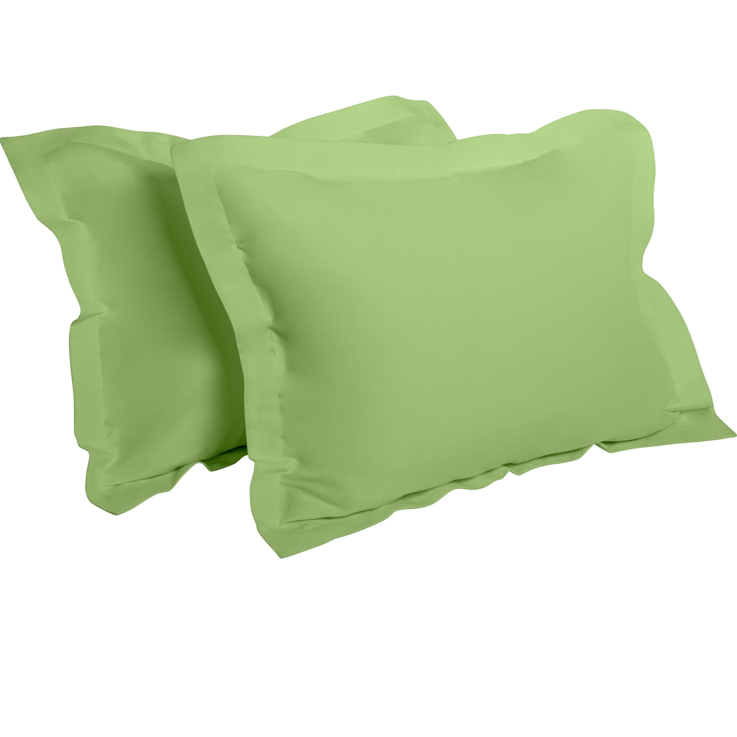 Sage Green Polyester Microfiber Queen Pillowcases Set of 2