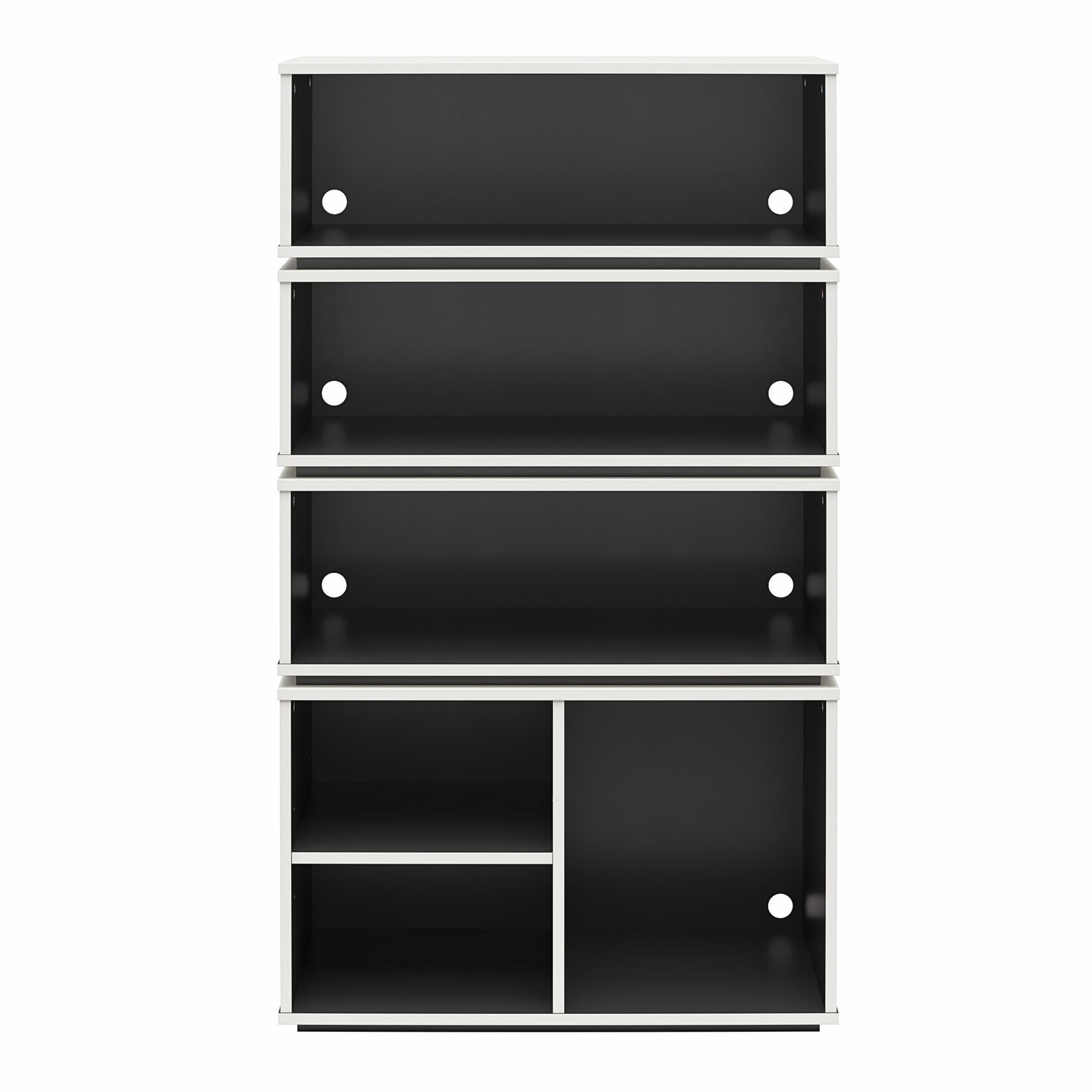 55.04" Shadow Gaming and Collectable Display Storage Bookcase White/Matte Black - NTENSE