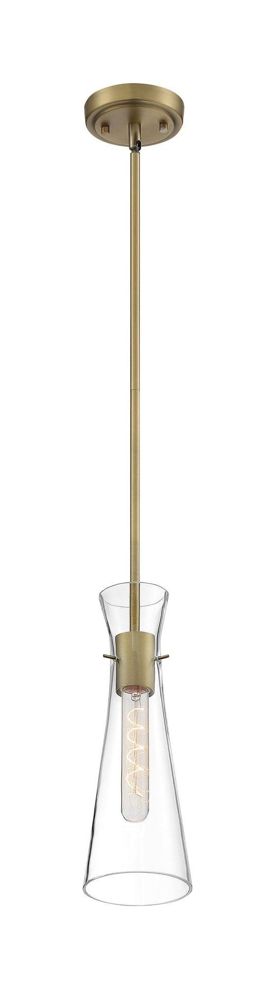60/6858-Nuvo Lighting-Bahari-1 Light Mini Pendant in Traditional Style-4 Inches Wide by 14 Inches High-Vintage Brass Finish