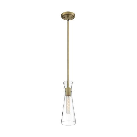 60/6858-Nuvo Lighting-Bahari-1 Light Mini Pendant in Traditional Style-4 Inches Wide by 14 Inches High-Vintage Brass Finish