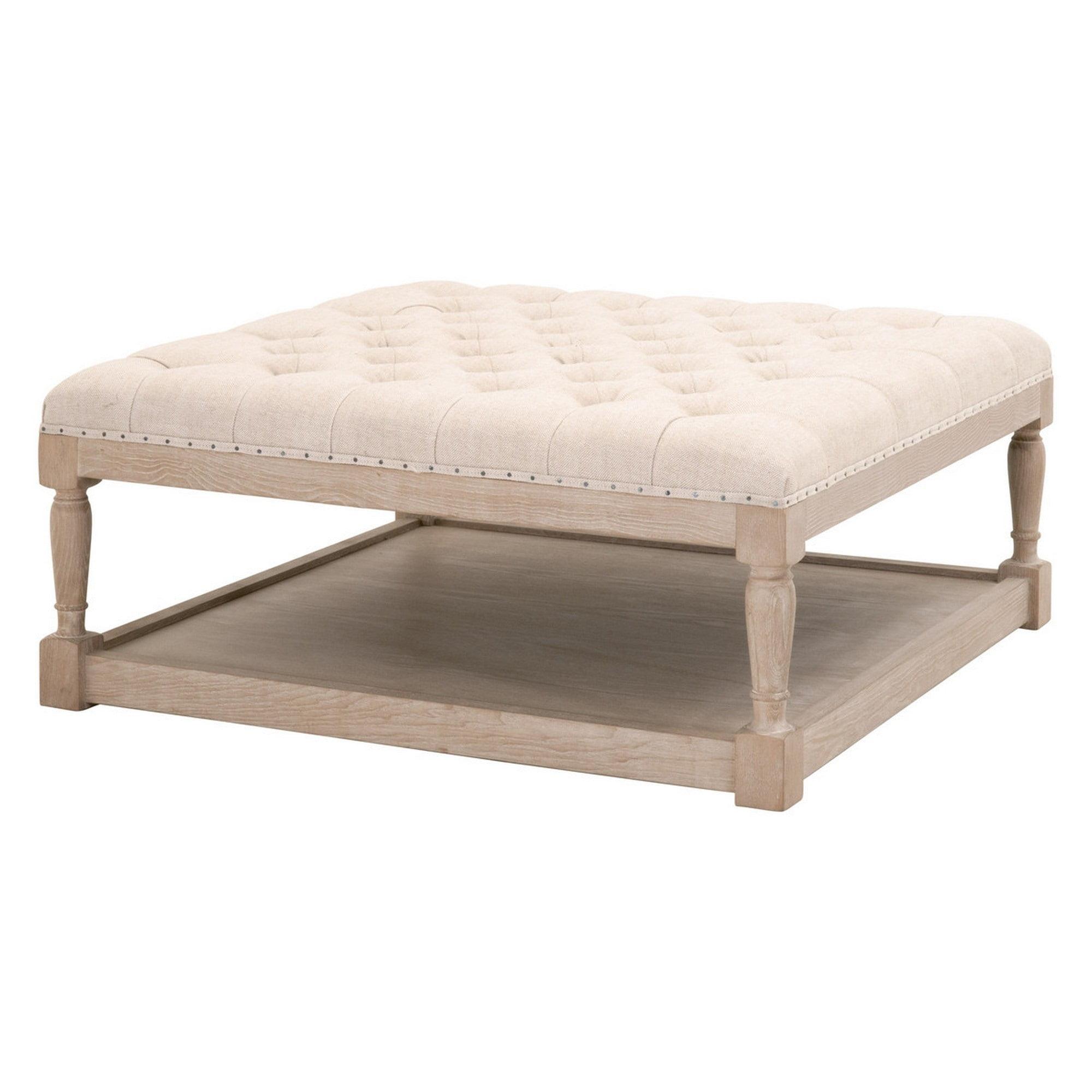 Ashwood Square Tufted Coffee Table with Nailhead Trim