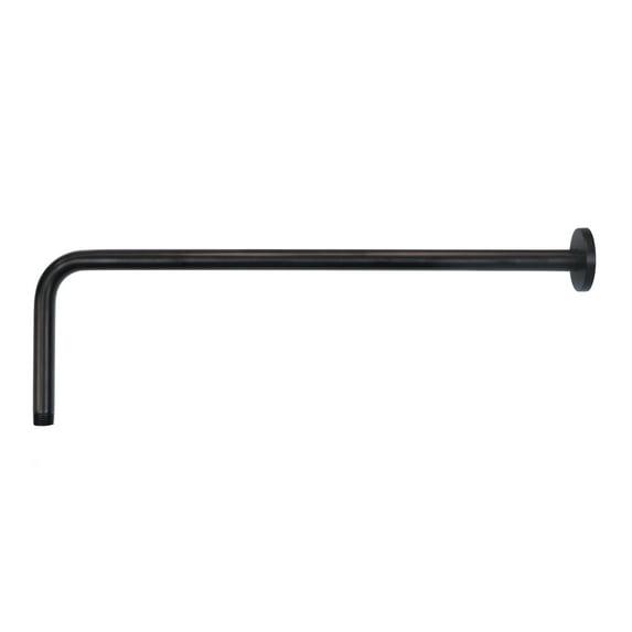 Naiture L Shaped, Corner Shower Head Extension Arm with Flange, 20 inch Length, Straight Lower Rain Fall Shower Head, Long Extender Pipe, Brass, Oil Rubbed Bronze Finish