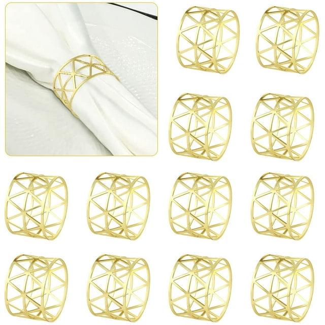 12PCS – Napkin Rings, Gold Napkin Rings Set of 12, Holiday Napkin Holders for Dining, Anniversary, Birthday, Christmas, Easter, Fall, Halloween, Thanksgiving, Party of Table Setting
