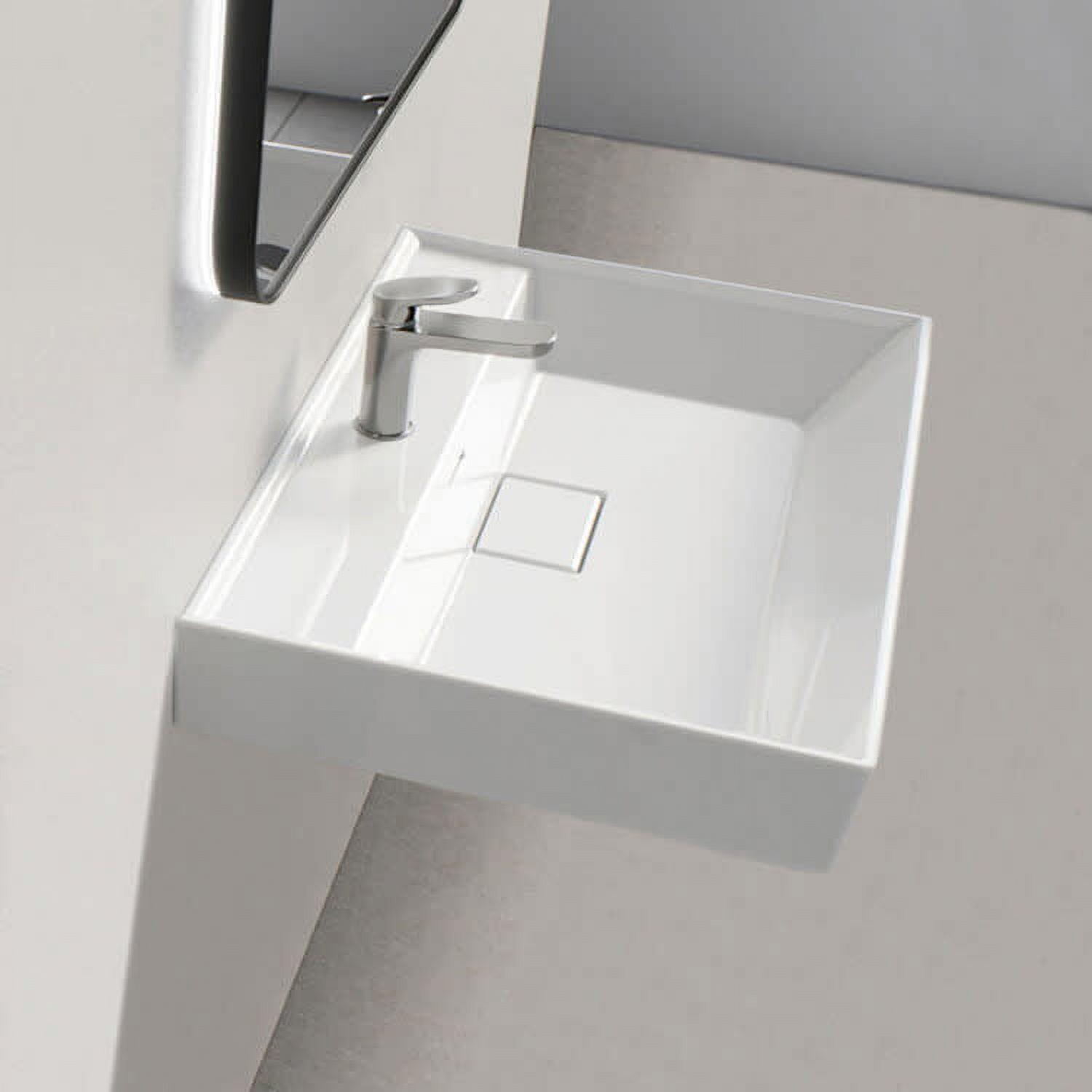 CeraStyle By Nameeks 18.8'' Ceramic Square Bathroom Sink with Overflow