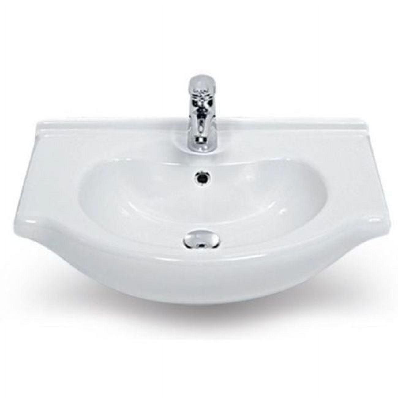 White Ceramic 17" Wall-Mounted Bathroom Sink