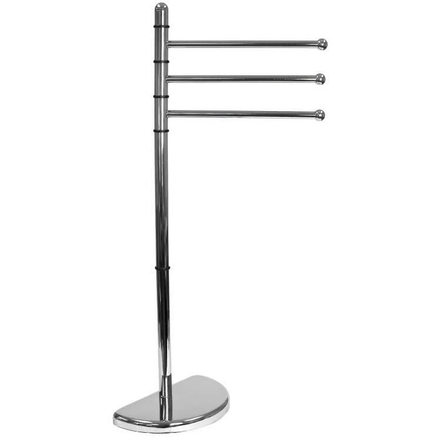 Chrome Four Bar Contemporary Freestanding Towel Stand