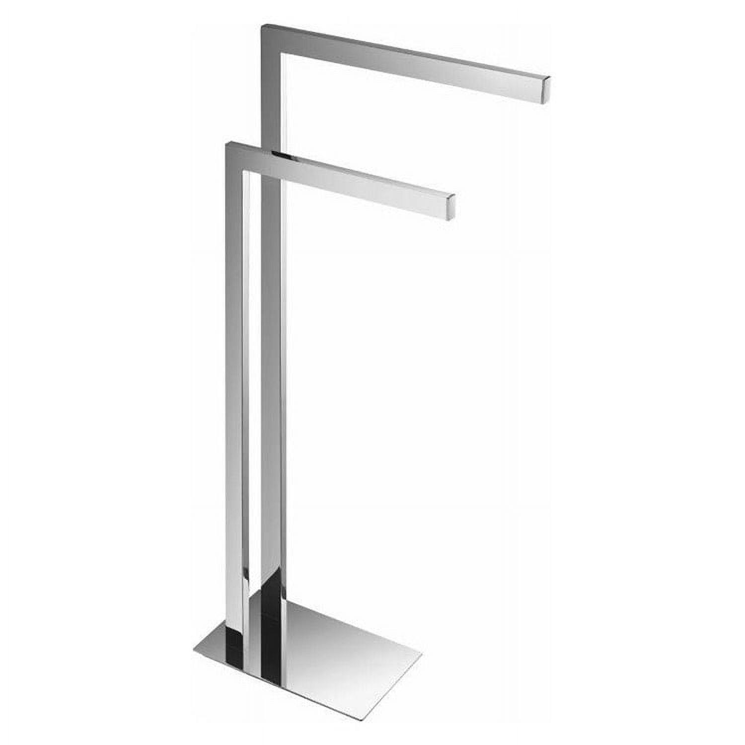 Polished Chrome Freestanding Double Bar Towel Rack