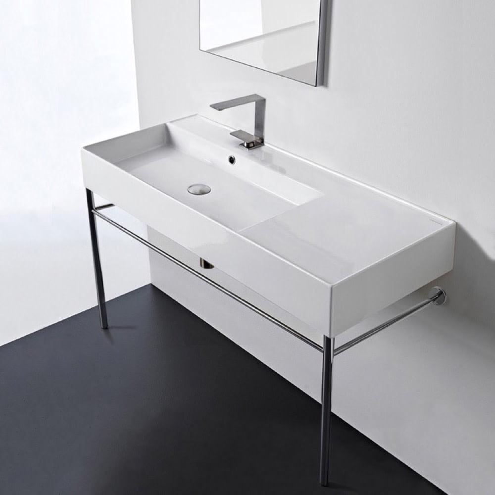 Scarabeo By Nameeks 18.1'' White Ceramic Rectangular Bathroom Sink with Overflow