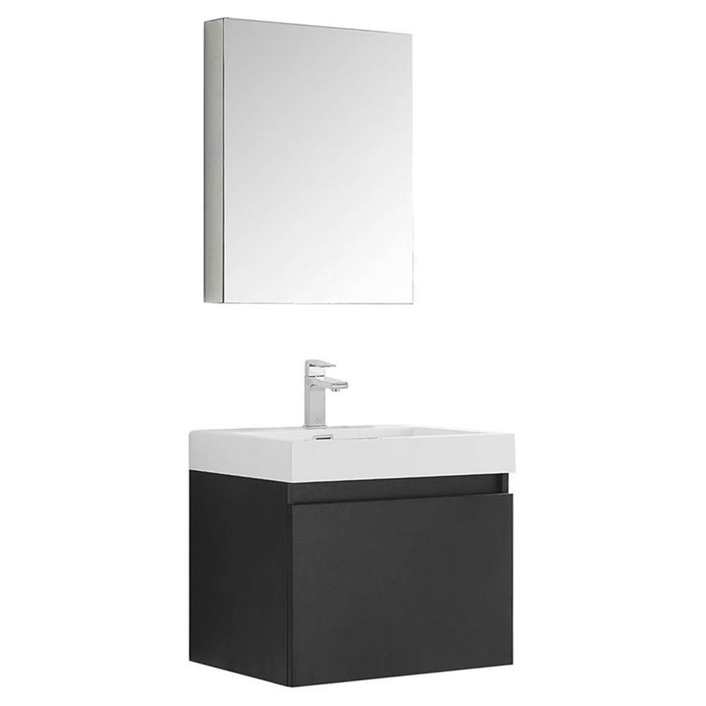 Nano 24"Black Bathroom Vanity & Medicine Cabinet