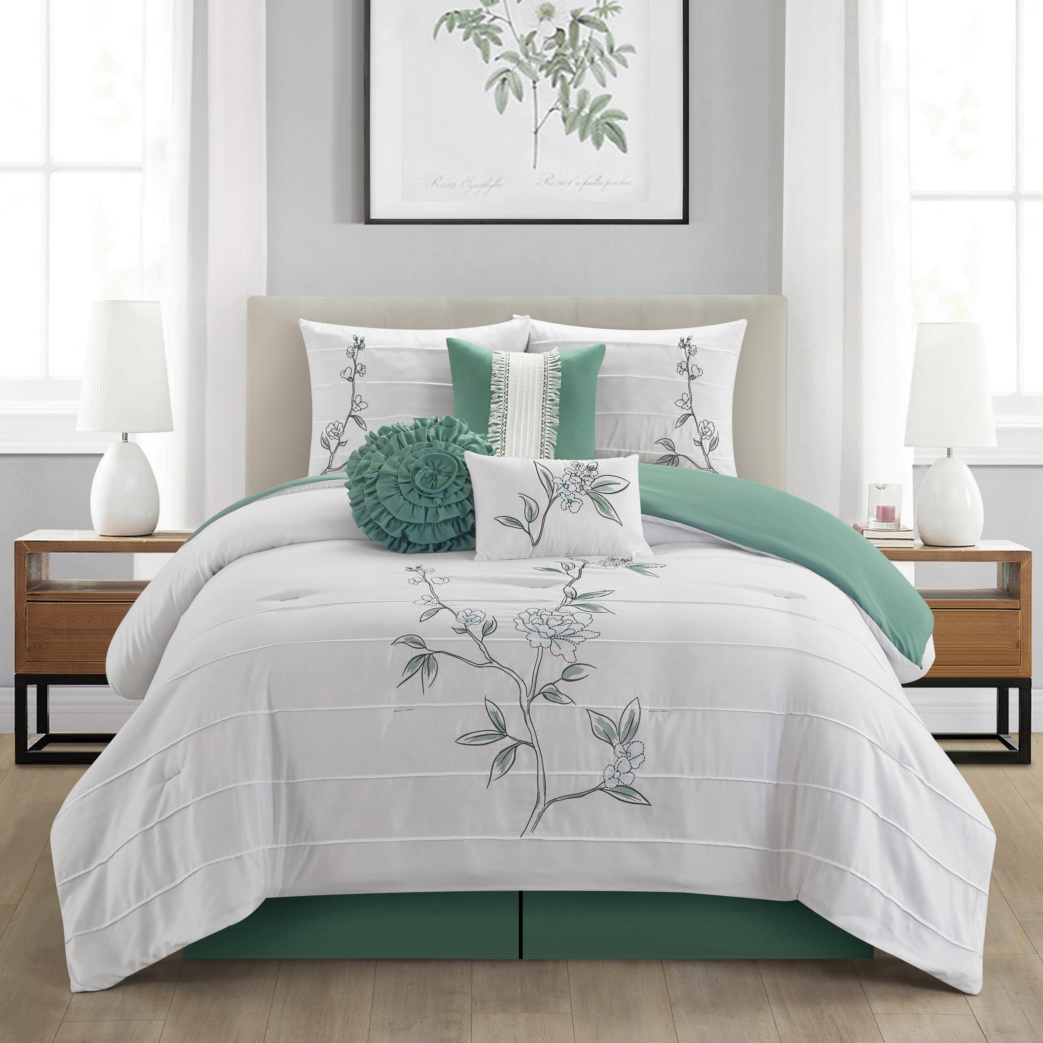 Raina Microfiber 7 Piece Floral Comforter Set