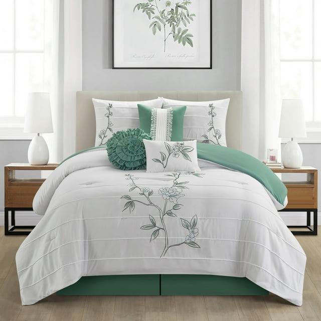 Raina Microfiber 7 Piece Floral Comforter Set