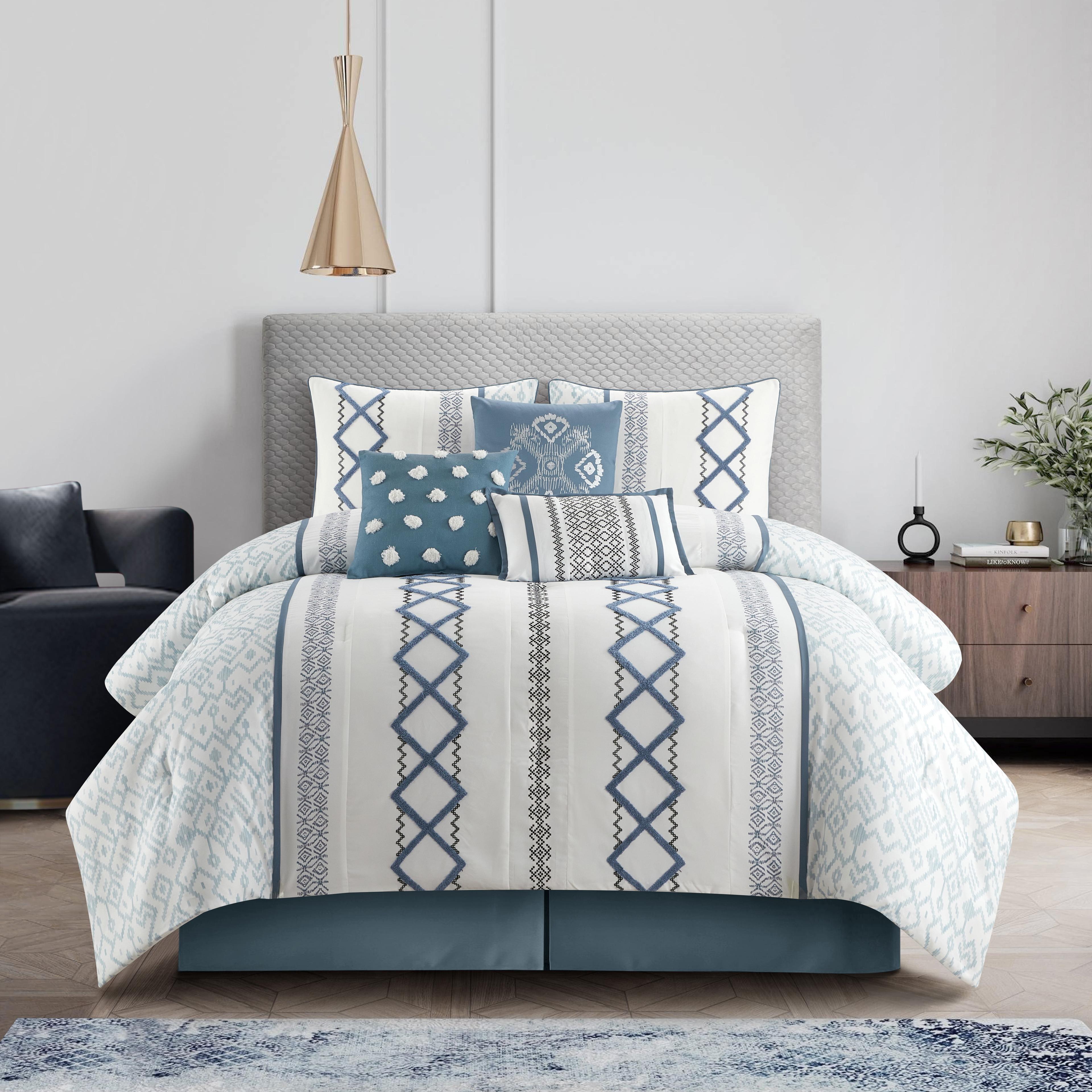 Nanshing America, Inc Anthony Microfiber 7 Piece Comforter Set