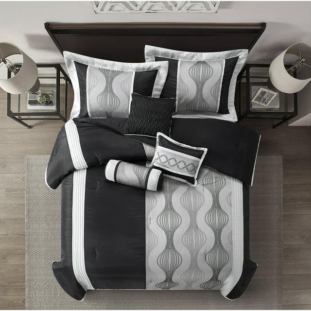 Nanshing 7pc California King Kath Comforter Set Silver