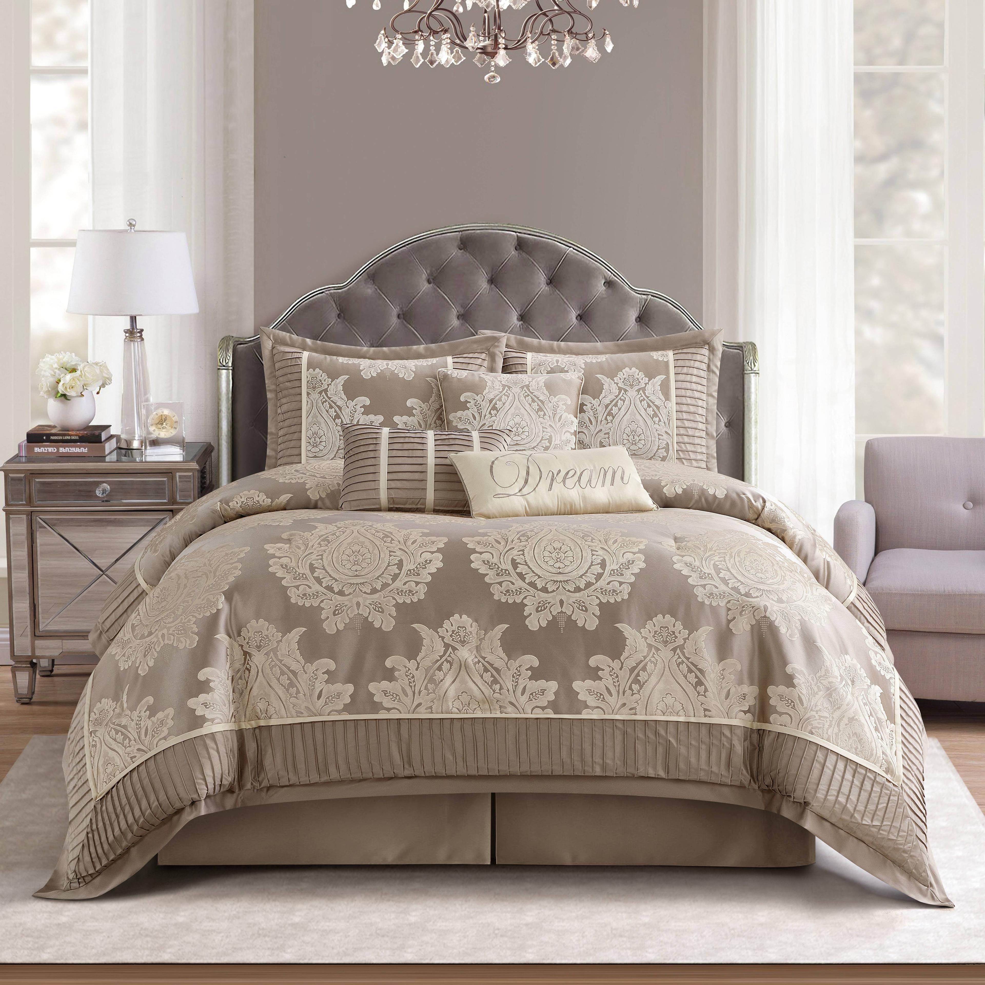 Therese 7 Piece Traditional Damask Comforter Set