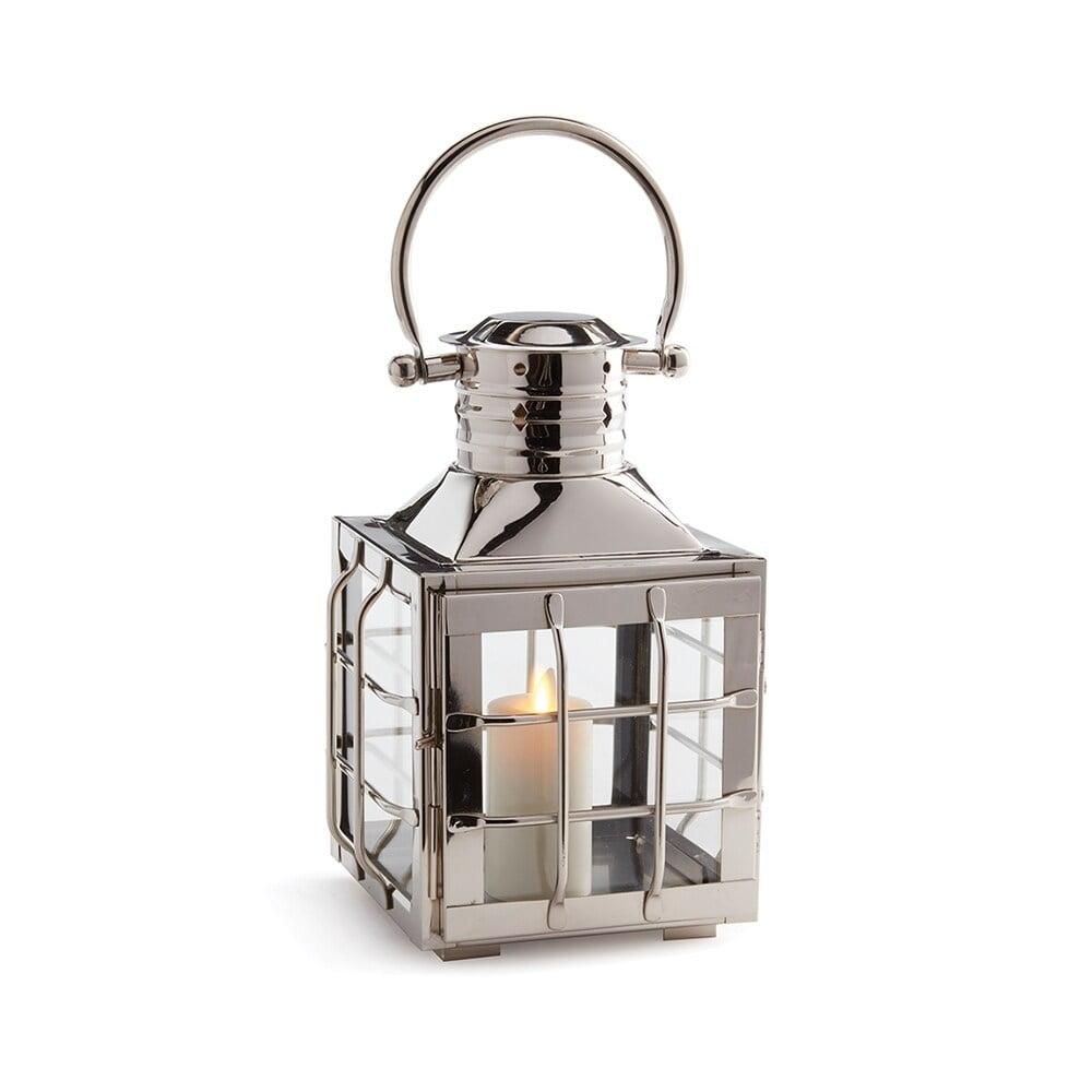 Nantucket Maritime Silver 11" Tabletop & Hanging Candle Lantern