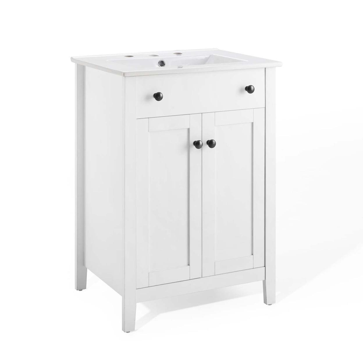 Nantucket 24" Sleek White Bathroom Vanity with Soft-Close Doors