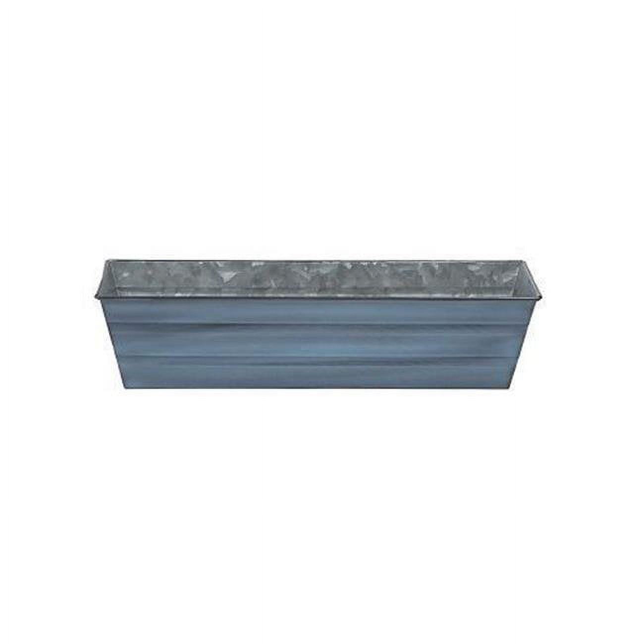 Nantucket Blue Galvanized Steel Rectangular Planter Box - Small