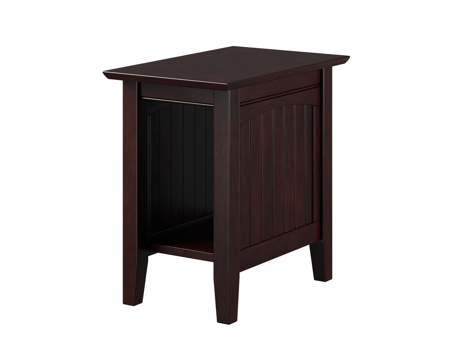 Espresso 22" Hardwood Rectangular Chair Side Table