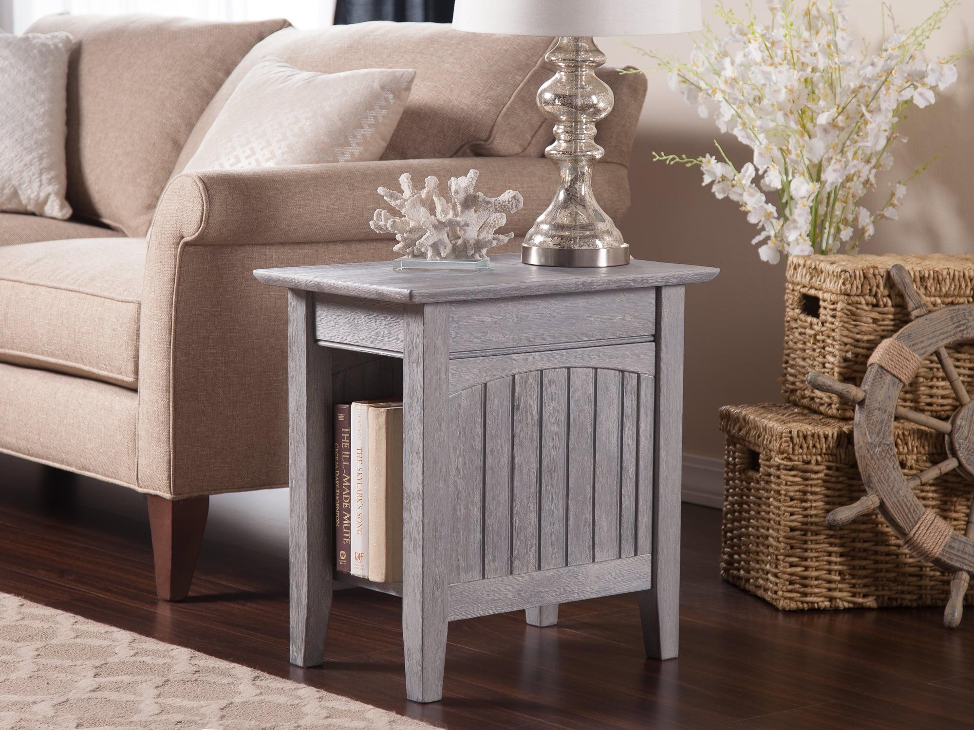 Driftwood Gray Rectangular Wood End Table