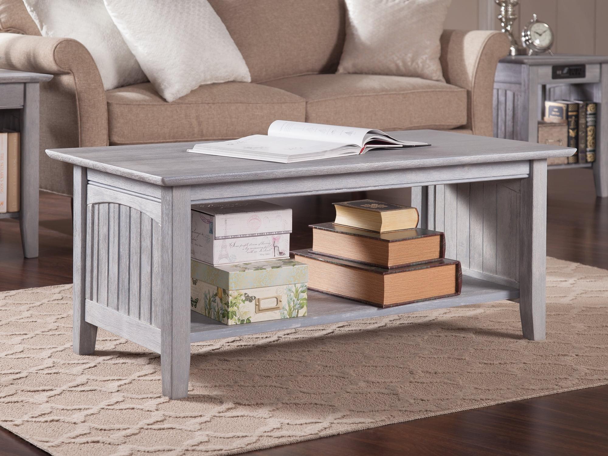 Nantucket Driftwood Rectangular Coffee Table with Storage