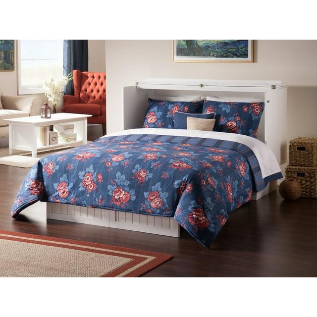 Queen Nantucket Murphy Bed Chest USB Turbo Charger White - AFI