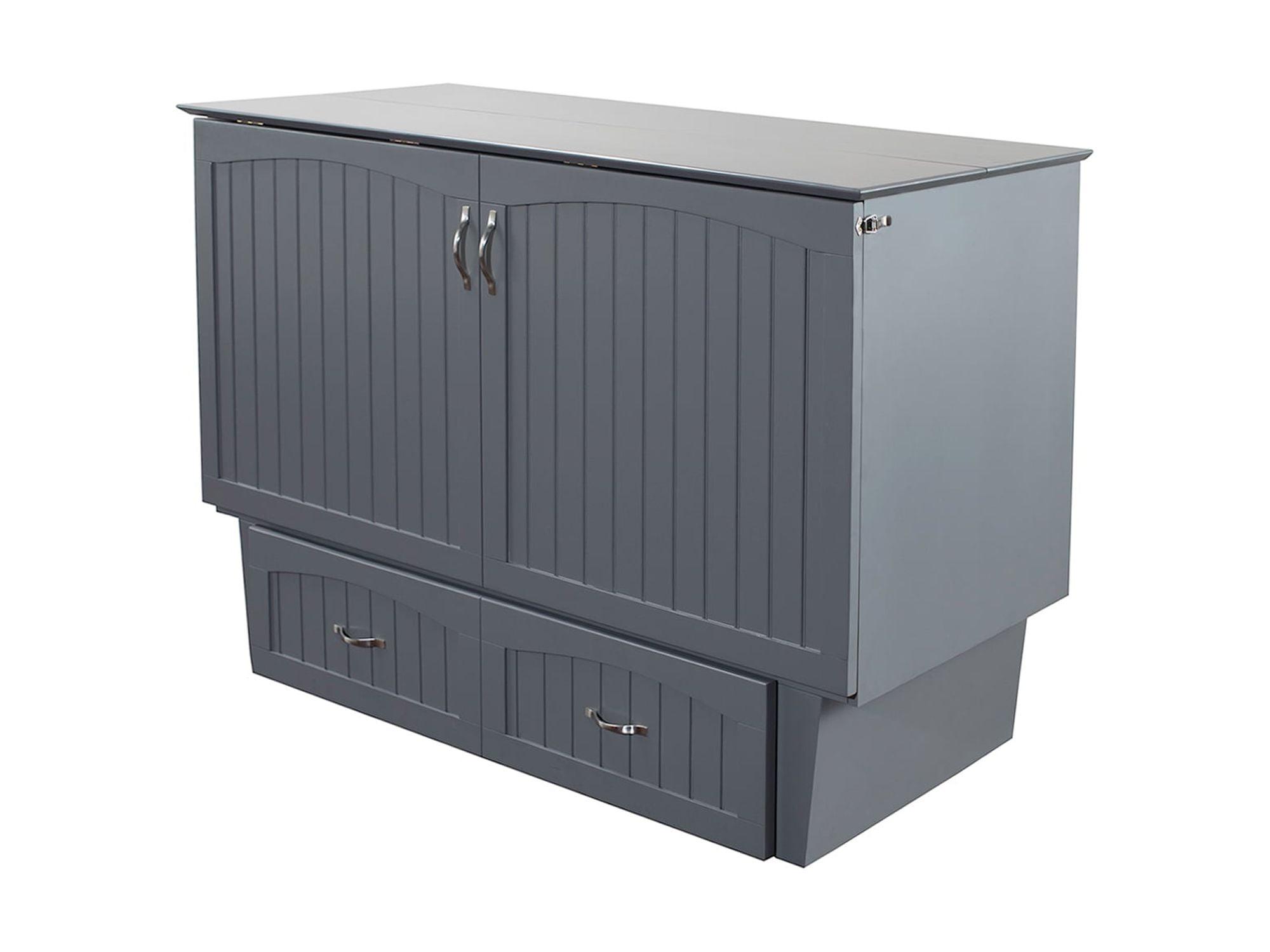 Queen Nantucket Murphy Bed Chest USB Turbo Charger Gray - AFI: Space-Saving, Built-In Charging, No Box Spring Required