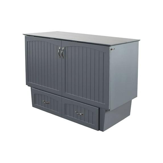 Queen Nantucket Murphy Bed Chest USB Turbo Charger Gray - AFI: Space-Saving, Built-In Charging, No Box Spring Required