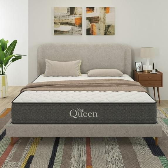 NapQueen Victoria 8" Queen, Hybrid of Cooling Gel Infused Memory Foam and Pocket Spring Mattress, Bed in a Box, Adult