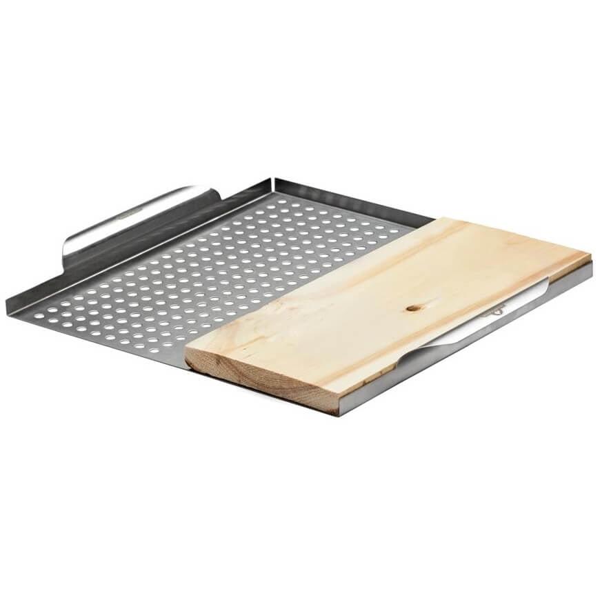 Stainless Steel Multi-Functional Grill Topper with Cedar Plank